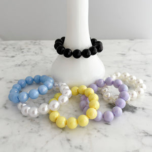DELORES chunky iridescent beaded stretch bracelet - 