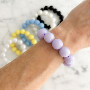 DELORES chunky iridescent beaded stretch bracelet - 