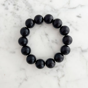 DELORES chunky iridescent beaded stretch bracelet - 