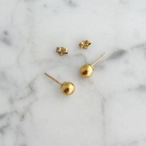 BAMBI 14kt gold ball studs-GREEN BIJOU