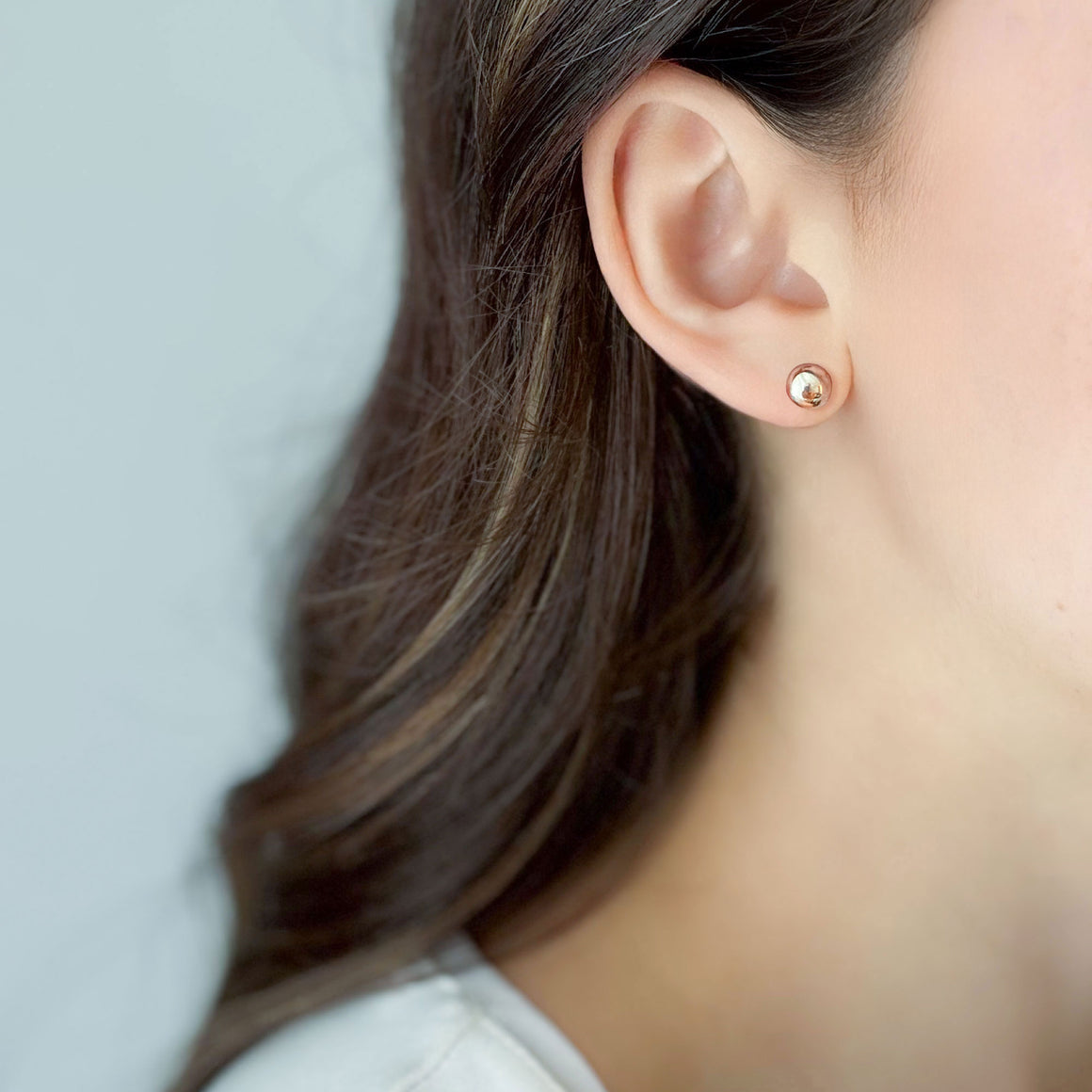 BAMBI rose gold ball studs-GREEN BIJOU