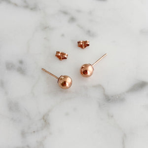 BAMBI rose gold ball studs-GREEN BIJOU
