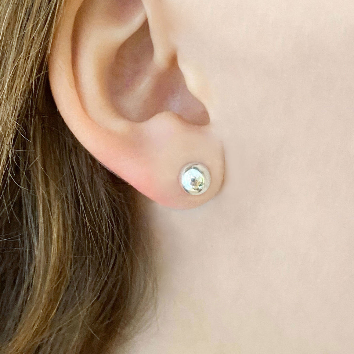 BAMBI sterling silver ball studs-GREEN BIJOU