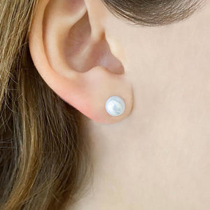 BAMBI white freshwater pearl studs - 