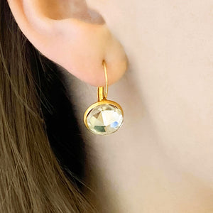 BENTON gold and crystal drop earrings - 