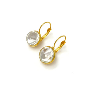 BENTON gold and crystal drop earrings - 