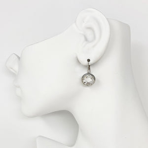 BENTON silver and crystal drop earrings - 