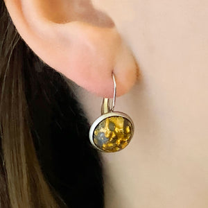 BENTON silver and dragons vein drop earrings - 