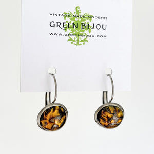 BENTON silver and dragons vein drop earrings - 
