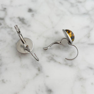 BENTON silver and dragons vein drop earrings - 