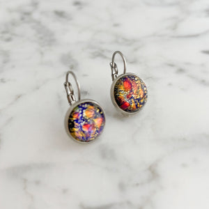 BENTON silver and fire opal drop earrings - 