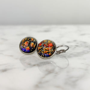 BENTON silver and fire opal drop earrings - 