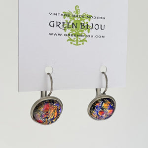 BENTON silver and fire opal drop earrings - 