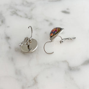 BENTON silver and fire opal drop earrings - 
