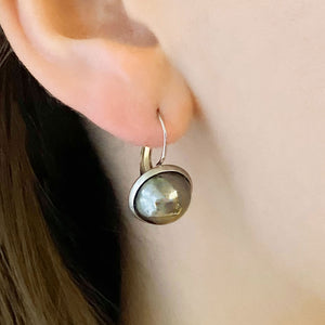 BENTON silver and hematite drop earrings - 
