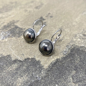 BENTON silver and hematite drop earrings - 