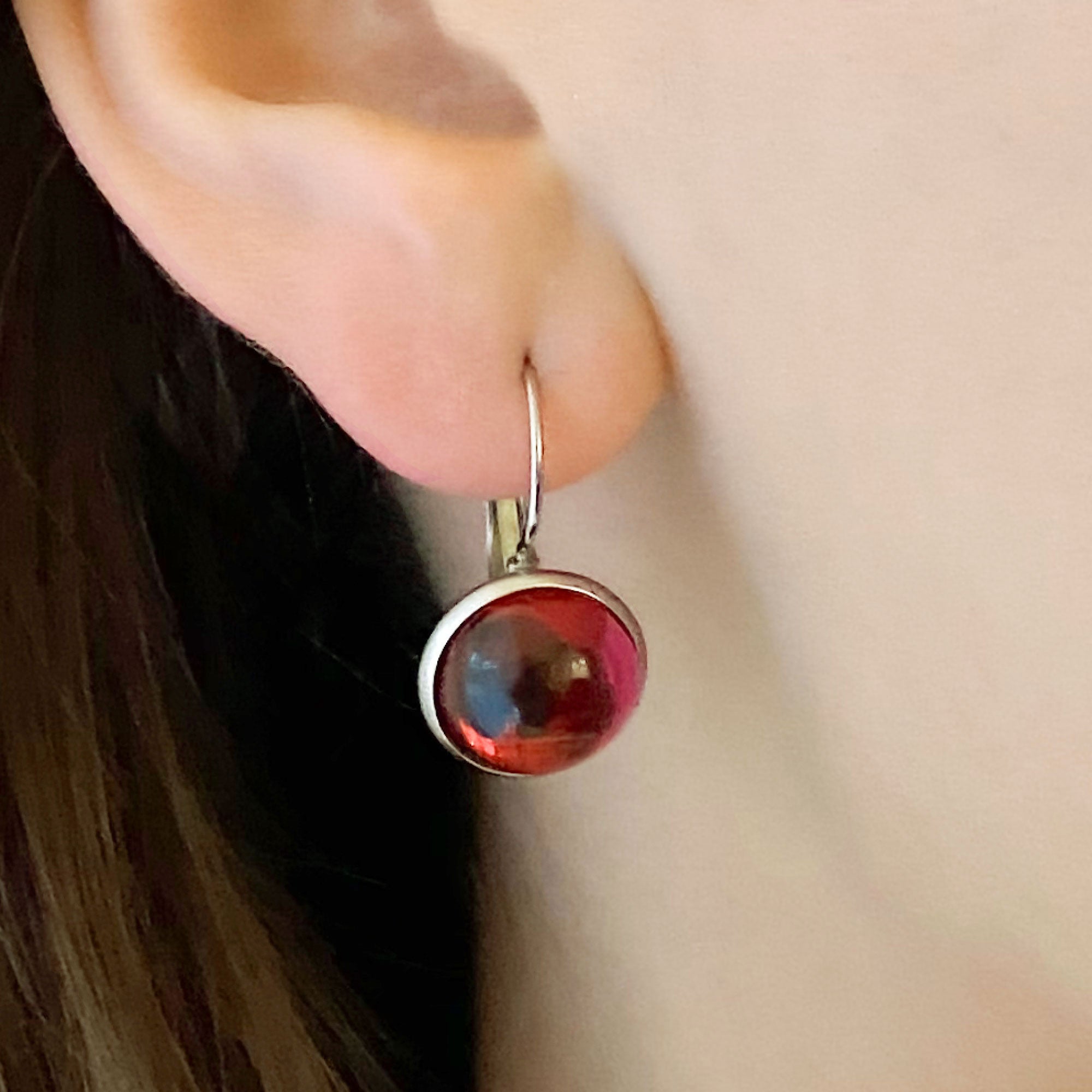 Drop red earrings on sale