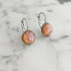 BENTON silver opal drop earrings - 