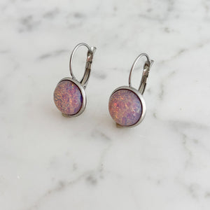 BENTON silver opal drop earrings - 