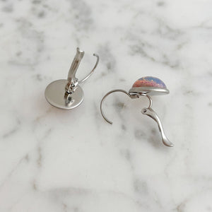 BENTON silver opal drop earrings - 