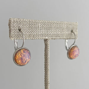 BENTON silver opal drop earrings-GREEN BIJOU