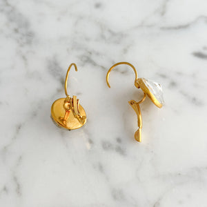 BIDWELL gold plated Czech clear crystal drop earrings - 