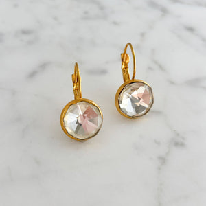 BIDWELL gold plated Czech clear crystal drop earrings - 