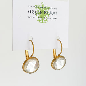 BIDWELL gold plated Czech clear crystal drop earrings - 