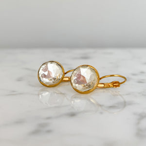 BIDWELL gold plated Czech clear crystal drop earrings - 