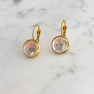 BIDWELL gold plated Czech clear crystal drop earrings - 