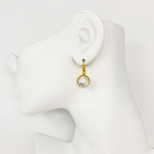 BIDWELL gold plated Czech clear crystal drop earrings - 