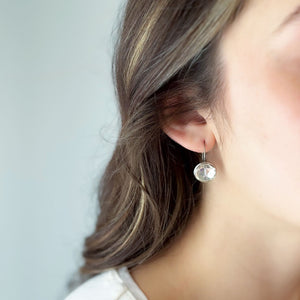 BIDWELL silver plated Czech clear crystal drop earrings - 