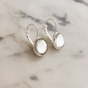 BIDWELL silver plated Czech clear crystal drop earrings - 