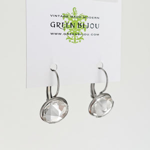BIDWELL surgical steel Czech clear crystal drop earrings - 