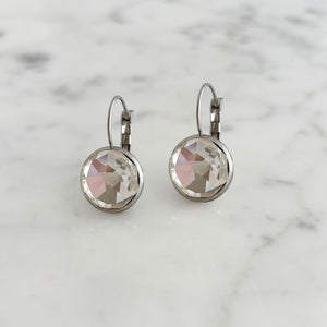 BIDWELL surgical steel Czech clear crystal drop earrings - 