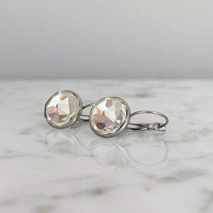 BIDWELL surgical steel Czech clear crystal drop earrings - 