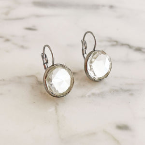 BIDWELL surgical steel Czech clear crystal drop earrings - 