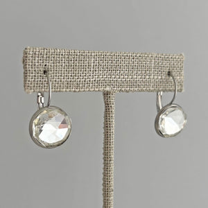 BIDWELL surgical steel Czech clear crystal drop earrings-GREEN BIJOU