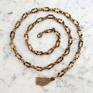 JAYDEN animal print acrylic paper clip chain and brass belt - 