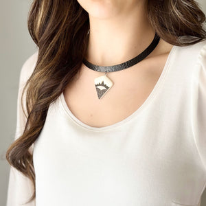 BLAIR Art Deco metal collar necklace - 