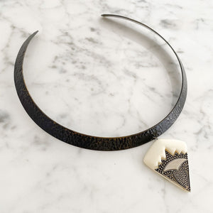 BLAIR Art Deco metal collar necklace - 