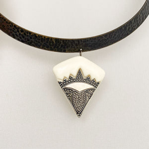 BLAIR Art Deco metal collar necklace - 