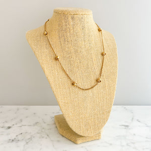 BRENTON vintage gold tone metal love knot necklace - 