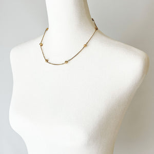 BRENTON vintage gold tone metal love knot necklace - 
