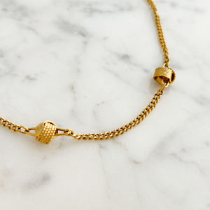 BRENTON vintage gold tone metal love knot necklace - 