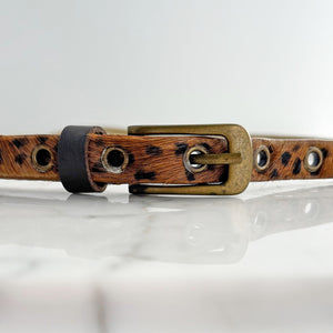CAELYN vintage fur trim mesh belt-GREEN BIJOU