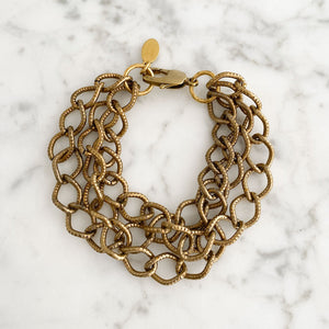 CAGNEY brass multi chain bracelet - 