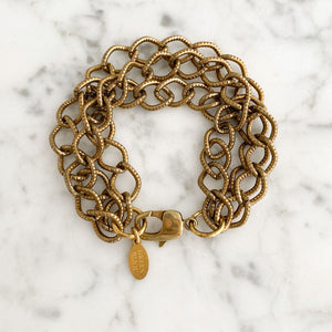 CAGNEY brass multi chain bracelet - 