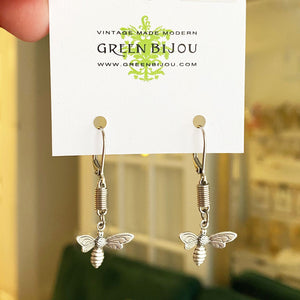 CALLAN silver bee earrings - 