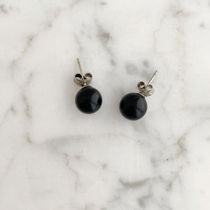 CARLOTTA onyx ball studs - 